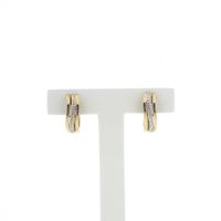 Two-tone gold hoop earrings with diamonds | 0.03 ct.