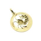 Image 7 of Gold zodiac sign pendant; Cancer