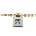 Image 4 of Two-tone gold necklace with topaz and diamond; 0.06 ct.