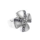 Image 10 of Silver ring with mother of pearl and marcasite