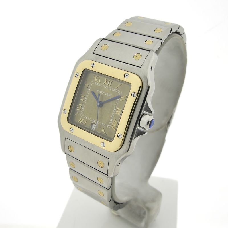 Image 2 of Cartier Santos Galbee 1566; Gold/steel unisex watch