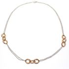 Image 1 of Two-tone gold anchor link necklace