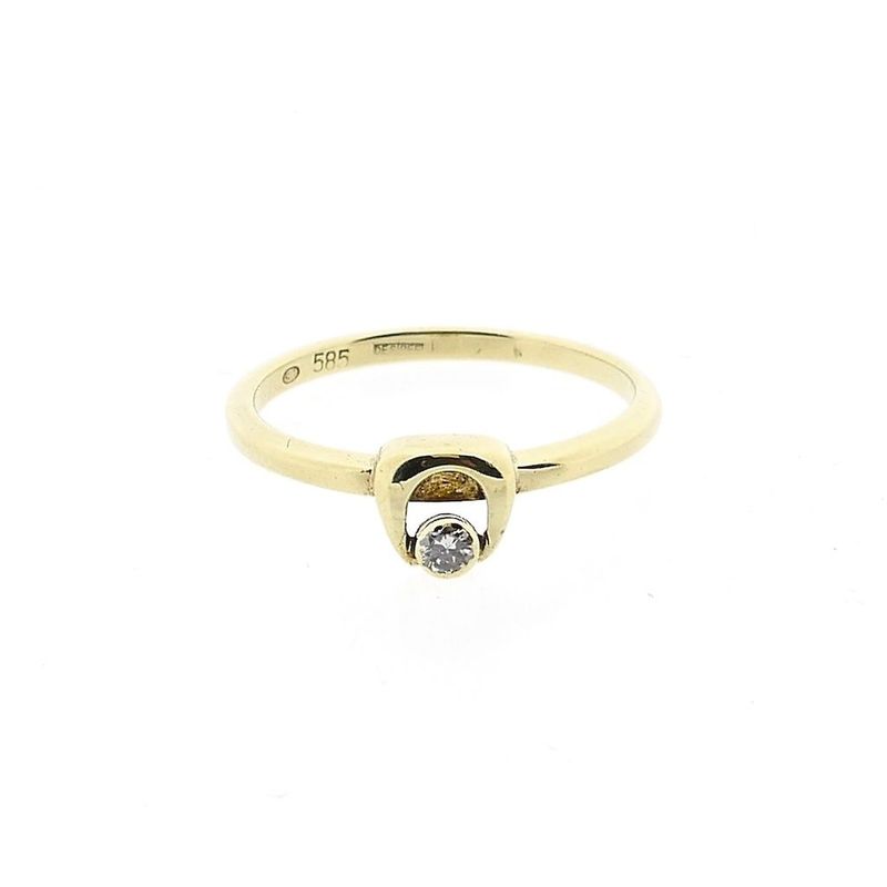 Image 3 of Gold ring with diamond; 0.05 ct.