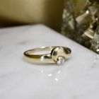 Image 6 of Gold solitaire ring with diamond; 0.04 ct.