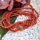 Image 9 of Blood coral bead necklace with gold clasp; Antique | 45 cm