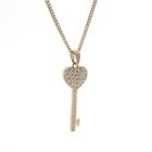 Image 5 of Gold pendant of a key heart with zirconia