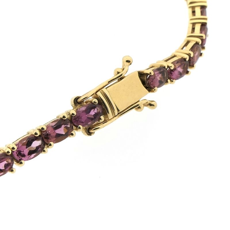 Image 6 of Gold bracelet with pink tourmaline | 18 cm