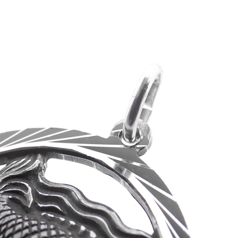 Image 4 of Silver zodiac sign pendant; Pisces