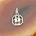 Image 2 of Gold zodiac sign pendant; Gemini