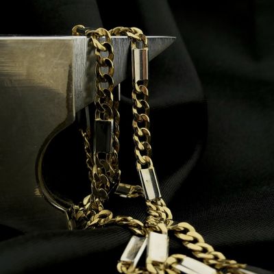 Two-tone gold Figaro/gourmet link chain Image 2 of Two-tone gold Figaro/gourmet link chain