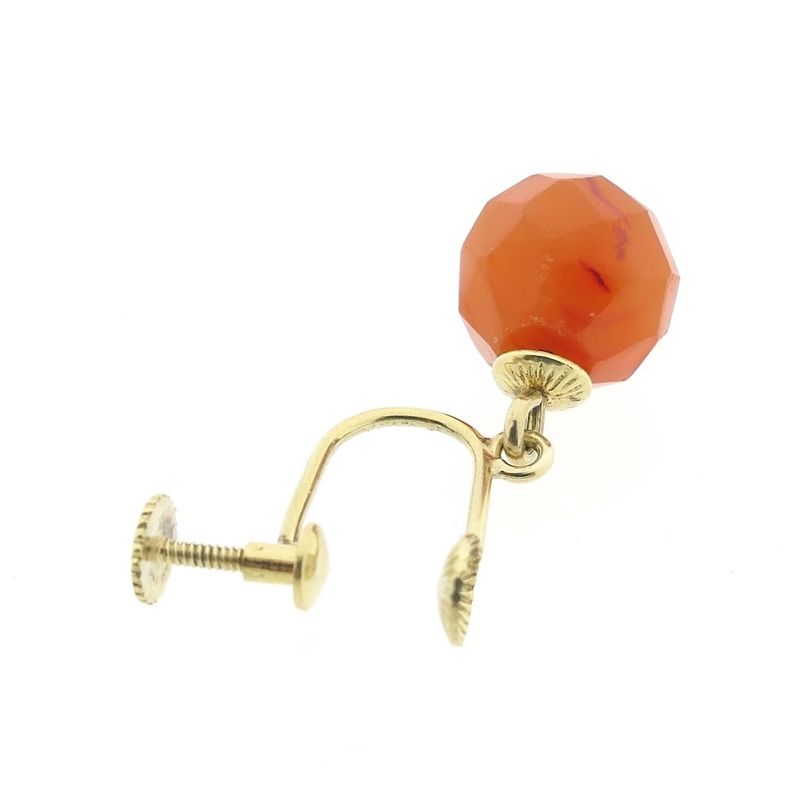 Image 7 of Vintage gold earrings with carnelian