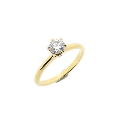 Image 1 of Gold Solitaire Ring with Diamond; 0.33 ct.