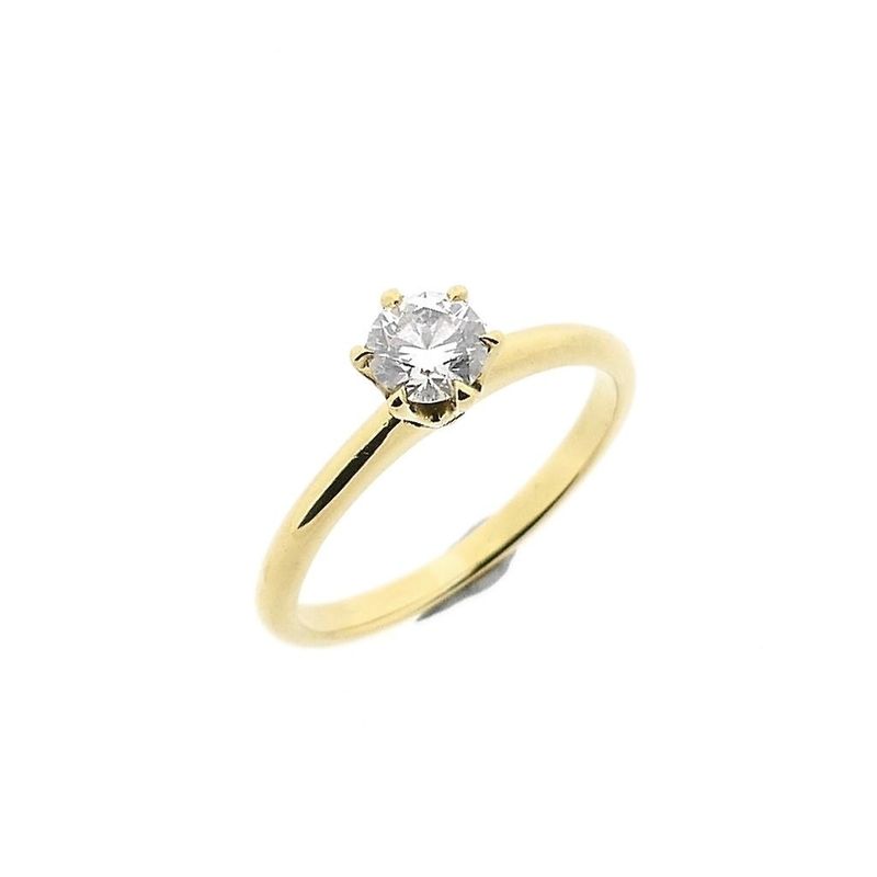 Image 1 of Gold Solitaire Ring with Diamond; 0.33 ct.