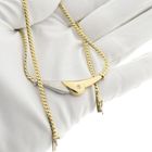 Image 8 of Two-tone gold necklace with fixed pendant and diamond; 0.06 ct.