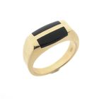 Image 1 of Large gold men's ring with onyx
