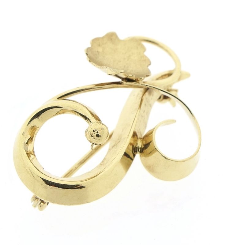 Image 7 of Vintage artistic gold brooch