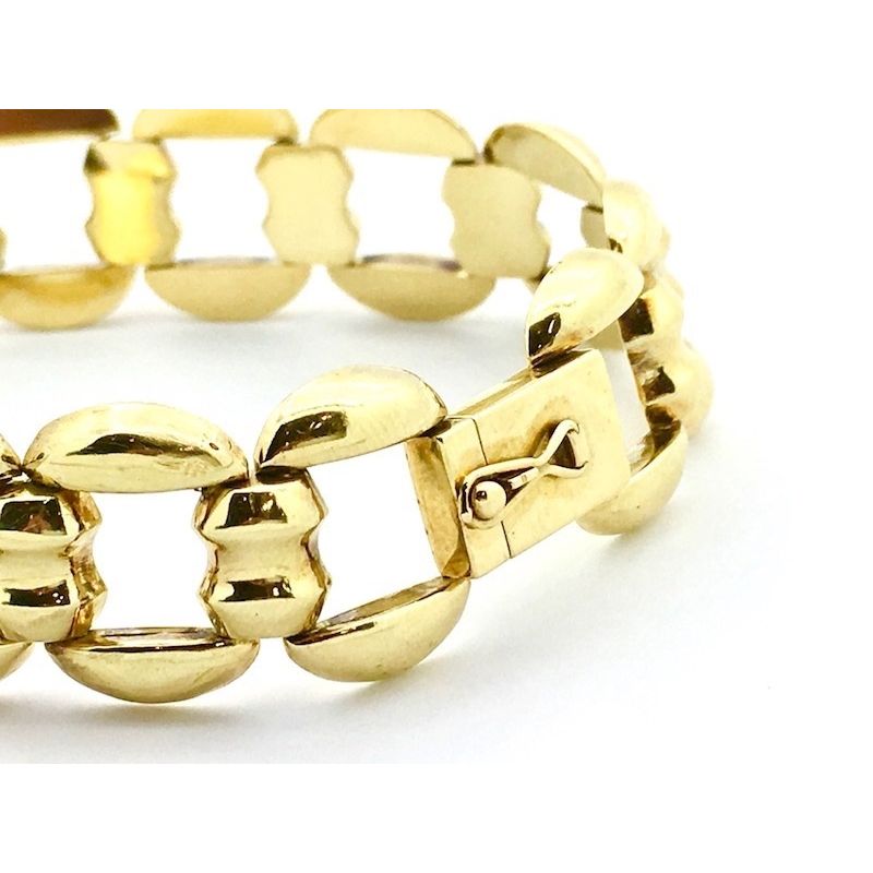Image 3 of Gold wide link bracelet made of 14 carat gold