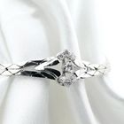Image 9 of White gold cobra link bracelet with diamonds