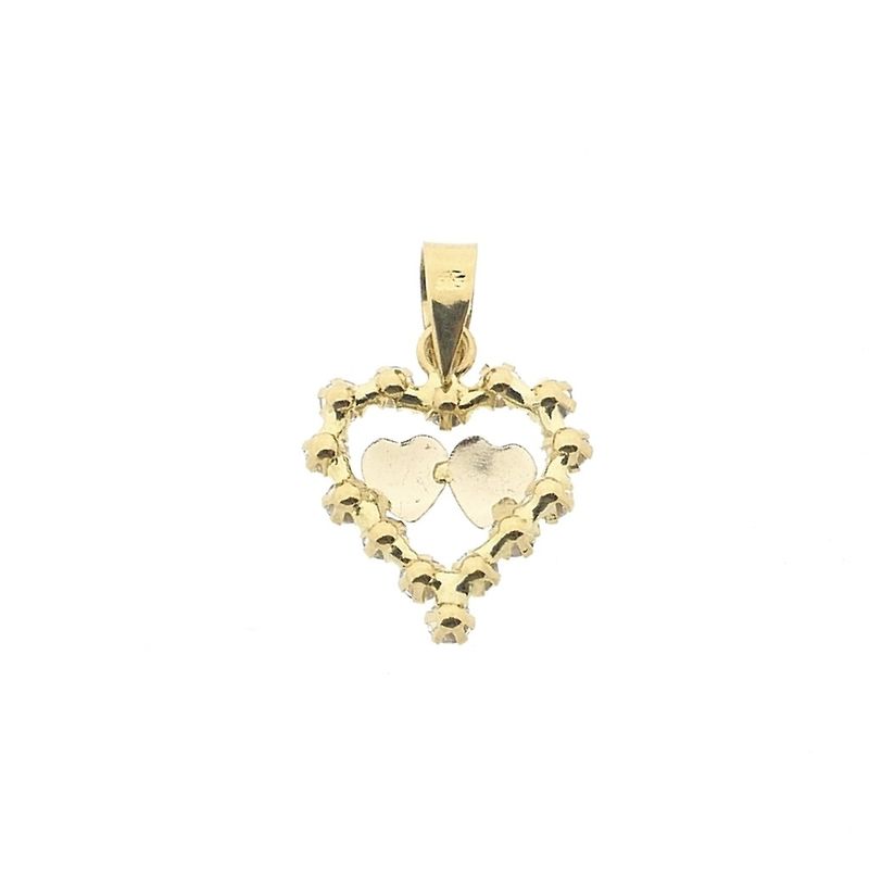 Image 5 of Two-tone gold heart pendant with zirconia