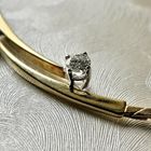 Image 5 of Gold cobra link necklace with diamond; 0.32 ct.