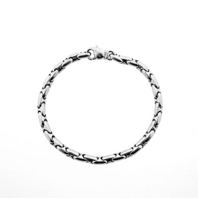 18K white gold fantasy link bracelet | 19.0 cm | Chimento Image 1 of 18K white gold fantasy link bracelet | 19.0 cm | Chimento