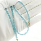 Image 9 of Light blue topaz bead necklace with gold clasp