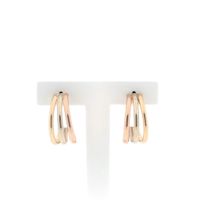 Tricolor gold stud earrings