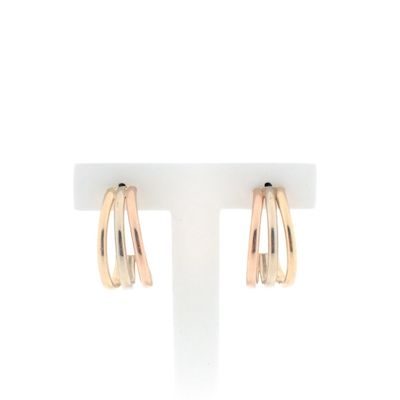 Image 1 of Tricolor gold stud earrings