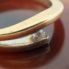 Image 2 of Two-tone gold subtle ring with diamond; 0.04 ct.