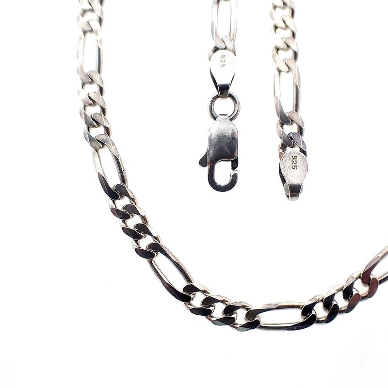 Image 1 of Silver Figaro link chain | 44.5 cm