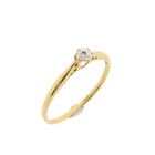 Image 1 of Gold solitaire ring with diamond; 0.005 ct.