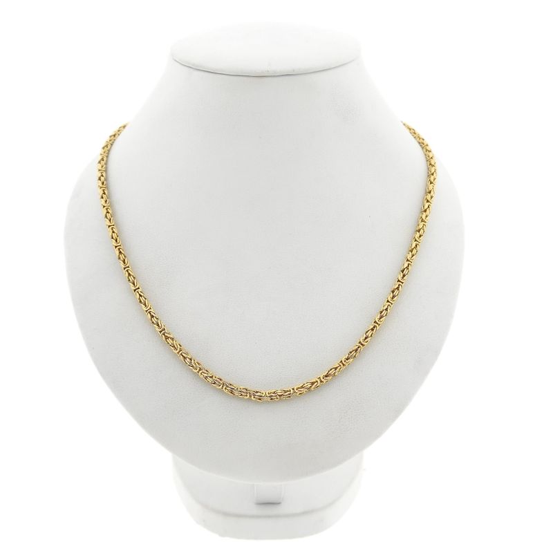 Image 1 of Gold Square Byzantine Link Necklace; Midas