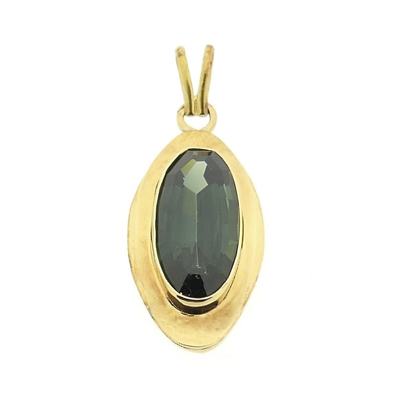 Image 1 of Gold pendant with green tourmaline