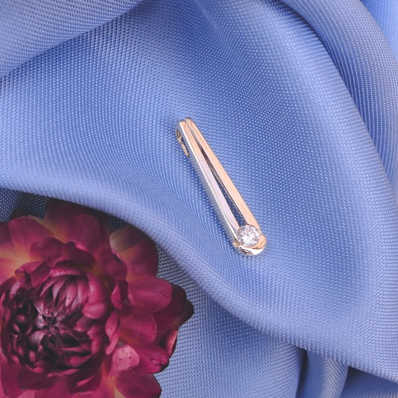 Image 2 of Two-tone fantasy pendant with diamond | 0.08 ct.