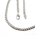 Image 1 of White gold gourmet link necklace | 47 cm