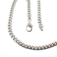 White gold gourmet link necklace | 47 cm