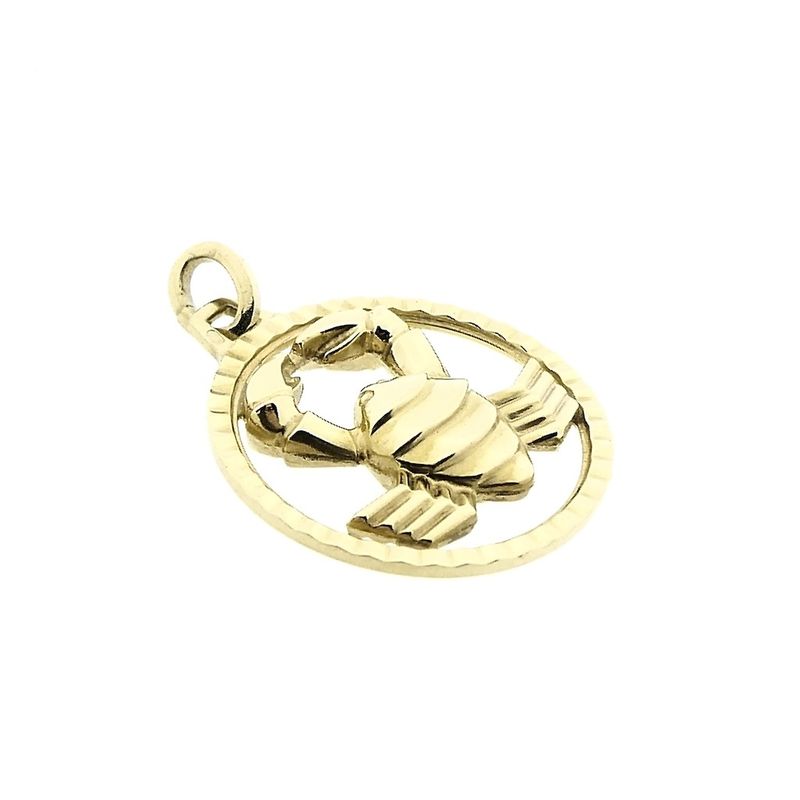 Image 3 of Gold zodiac sign pendant Cancer