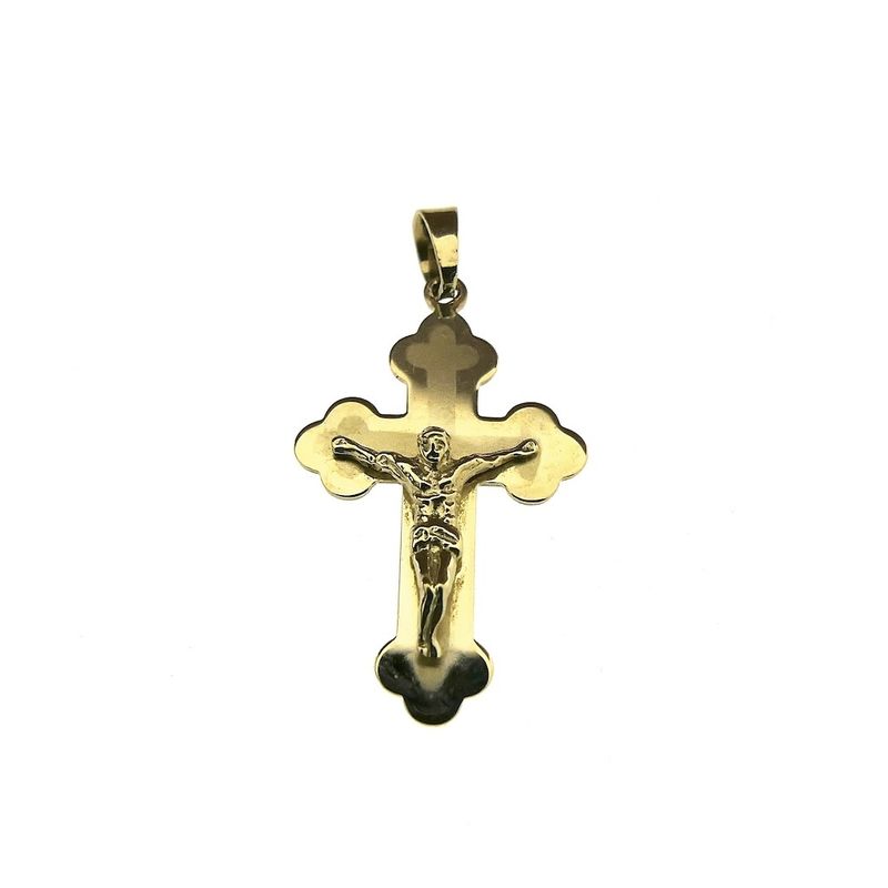 Image 1 of Antique gold 19th century pendant of a cross with corpus