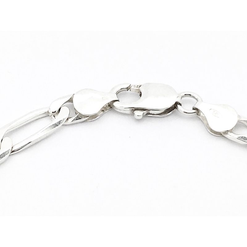 Image 4 of Silver bracelet; Figaro link | 21 cm
