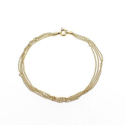 Gold jasseron link chain with four strands Image 2 of Gold jasseron link chain with four strands