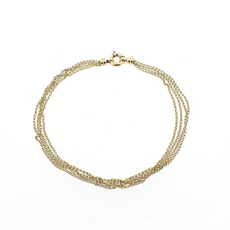 Image 2 of Gold jasseron link chain with four strands