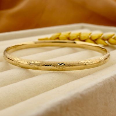 Image 2 of Golden Slave Bracelet with Engravings; Size M