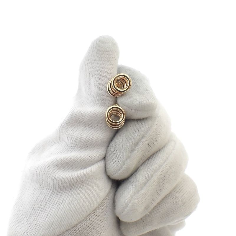 Image 8 of 18 ct. Tricolor gold stud earrings