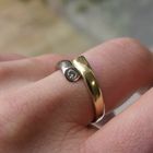 Image 10 of Two-tone gold Toi et moi ring with diamonds; 0.20 ct.