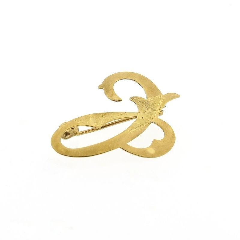 Image 3 of Vintage gold brooch; Letter C