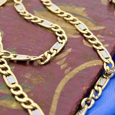 Image 2 of Two-tone gold Figaro link chain | 51.5 cm