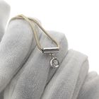 Image 3 of Gold snake link chain with diamond pendant; 0.17 ct. | 39 cm