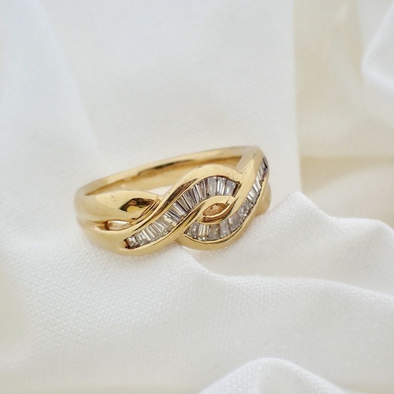 Image 6 of Gold ring with baguette-cut diamonds | approx. 0.50 ct.