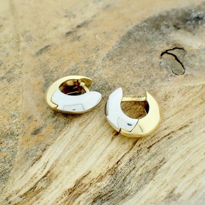 18-karat two-tone gold earrings; RIZIT | Ø 15 mm Image 2 of 18-karat two-tone gold earrings; RIZIT | Ø 15 mm