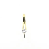 Two-tone gold pendant with zirconia